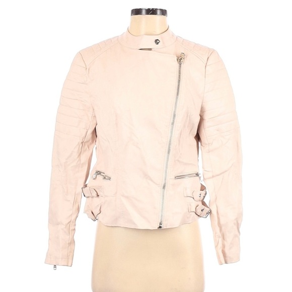 Forever 21 S light cream pink moto jacket - Picture 2 of 9